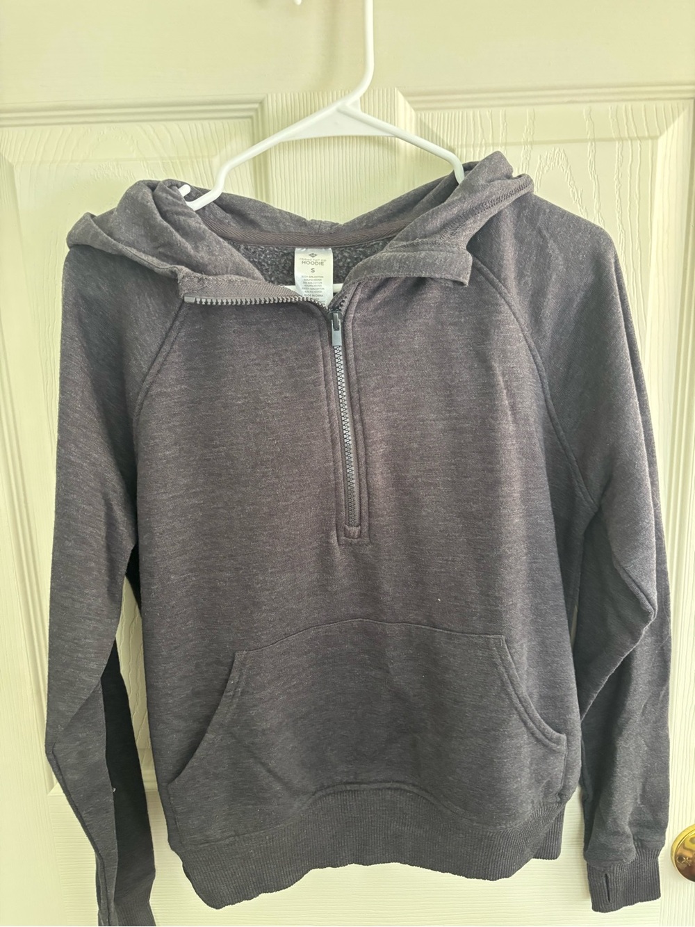Charcoal Half-Zip Hooded Pullover Sweatshirt S